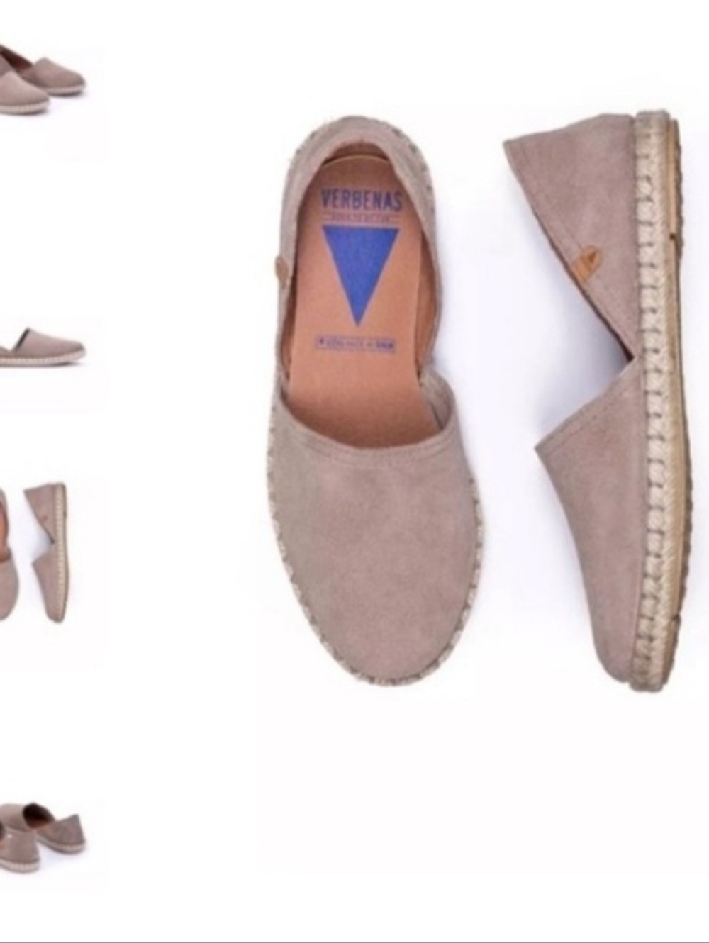 Verbenas Blue Leather Carmen Suede Slip On Espadrilles Womens Size 38 EU - Picture 14 of 15
